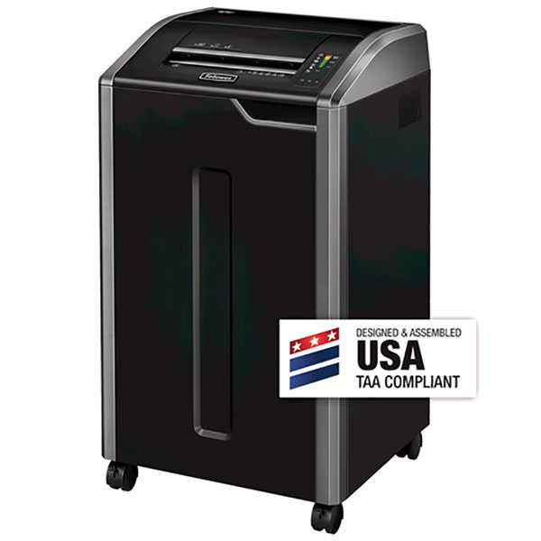 Fellowes Powershred 425Ci 100% Jam Proof Cross-Cut Shredder -- Continuously shreds 30 sheets of paper per pass into 5/32 x 1-? ? (Security Level P-4) particles -- 30-gallon bin (HW No Free Freight)