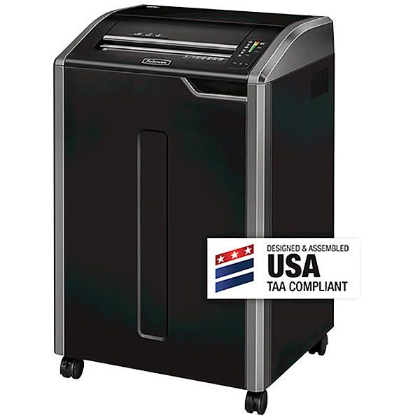 Fellowes Powershred 485Ci 100% Jam Proof Cross-Cut Shredder -- Continuously shreds 30 sheets of paper per pass into 5/32 x 1-? ? (Security Level P-4) particles -- 35-gallon bin (HW No Free Freight)