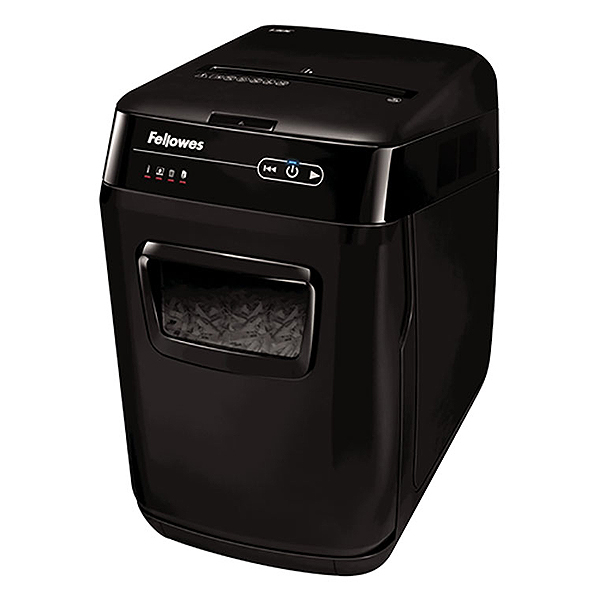 Fellowes AutoMax 130C Hands Free Paper Shredder -- Shreds documents into 5/32? x 1?" cross-cut particles (Security Level P-4) -- 8.5-gallon bin