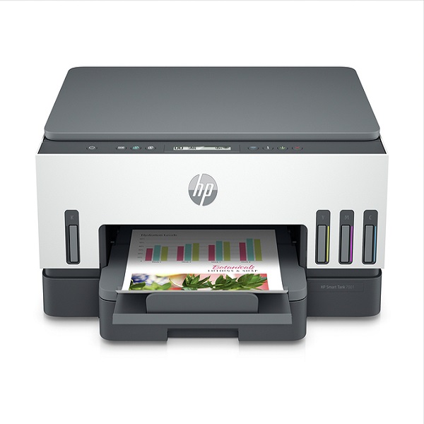 HP Smart Tank 7001 All-in-One Printer (15 ppm/9 ppm) (128 MBB) (800 MHz) (8.5" x 14") (1200 x 1200 dpi) (Duplex) (Duty 5000) (USB) (Ethernet) (Wireless) (250 Input) (p/c/s) (ES)