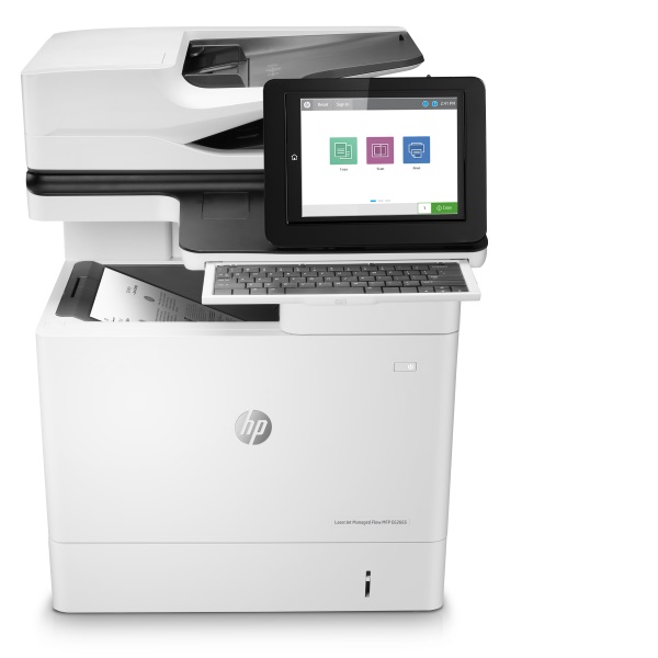 HP LaserJet Managed Flow E62665h Mono MFP (65 ppm) (1.5 GB) (8.5" x 14") (1200 x 1200 dpi) (Duplex) (Duty 450000) (p/c/s/f) (550 Input) (100 MPT) (USB) (Ethernet) (Keyboard) (Touchscreen)