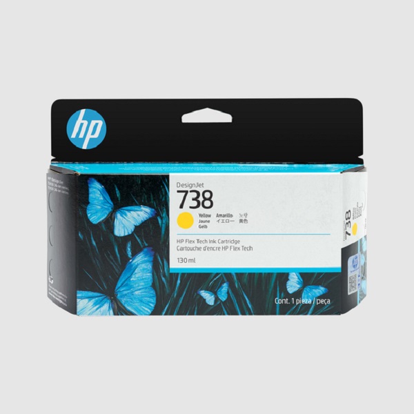 HP 738 (498N7A) DesignJet T850, T950 Series Yellow Ink Cartridge (130 ml)