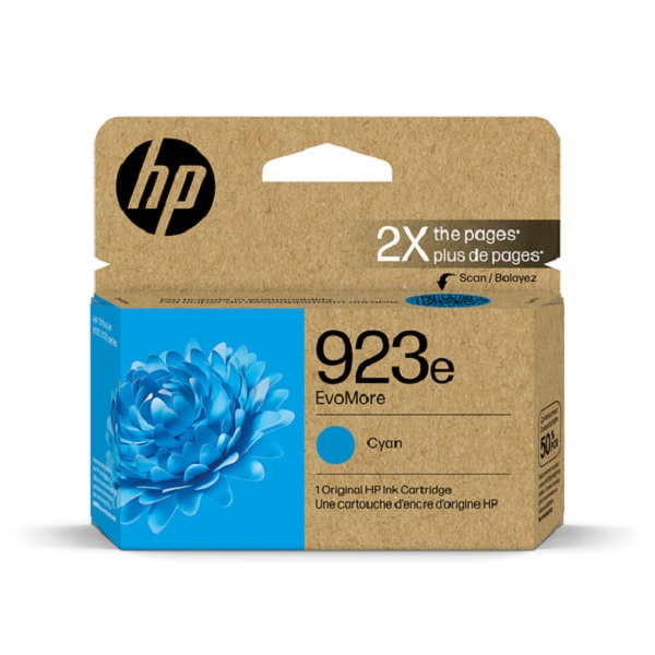 HP 923e (4K0T4LN) OfficeJet Pro 8120, 8130 Series EvoMore Cyan Original Ink Cartridge (800 Yield)