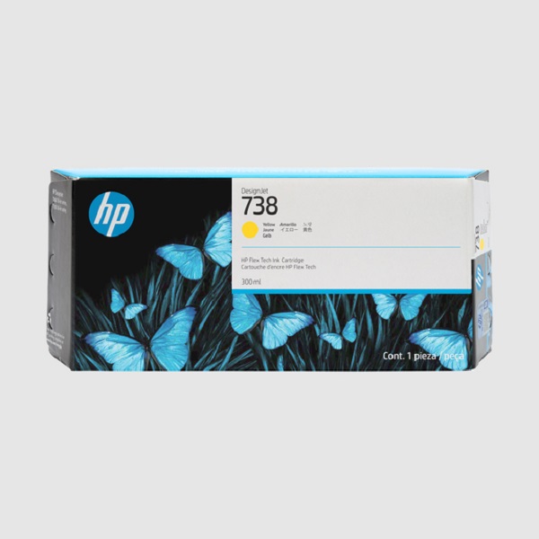 HP 738 (676M8A) DesignJet T850, T950 Series Yellow Ink Cartridge (300 ml)