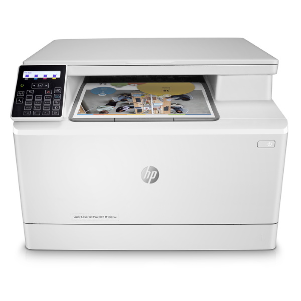 HP Color LaserJet Pro MFP M182nw (17 ppm) (256 MB) (800 MHz) (600 x 600 dpi) (8.5" x 14") (Max Duty Cycle 30000) (p/s/c) (USB) (Ethernet) (Wireless) (150 Sheet Input Tray) (Energy Star)