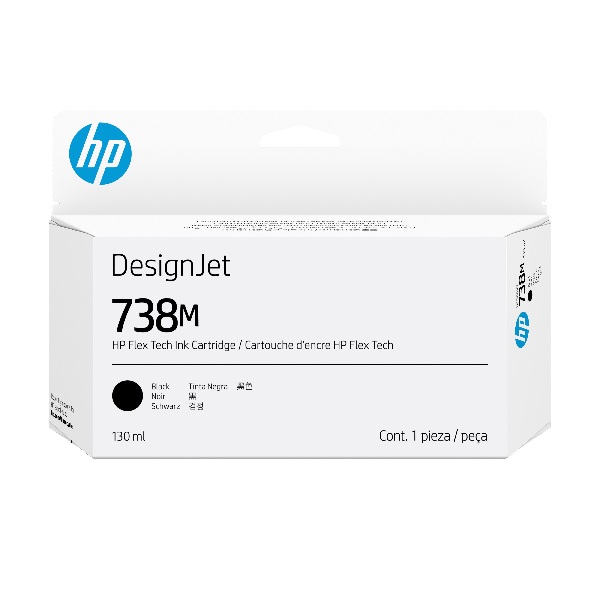 HP DesignJet XT950, XT870 738M 130-ml Black Ink Cartridge (130ml)