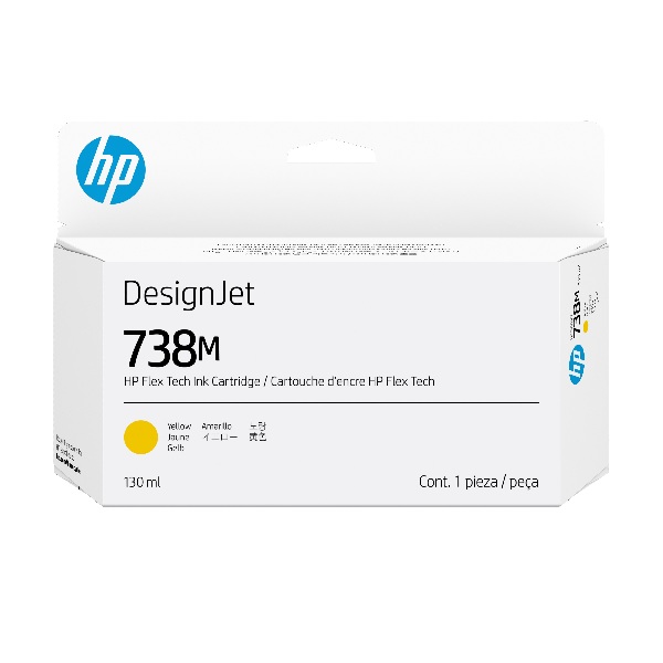HP DesignJet XT950, XT870 738M 130-ml Yellow Ink Cartridge (130ml)