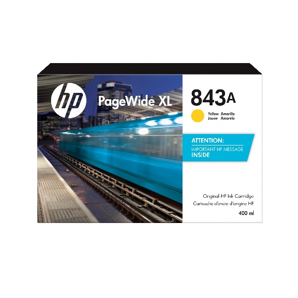 HP 843A (C1Q60A) PageWide XL 4000, 4100, 4500, 4600, 5000 Yellow PageWide Ink Cartridge (400 ml)