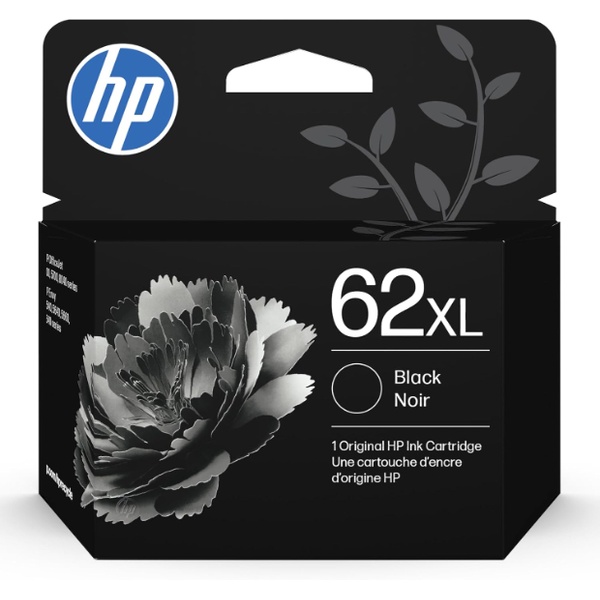 HP 62XL (C2P05AN) High Yield Black Original Ink Cartridge (600 Yield)