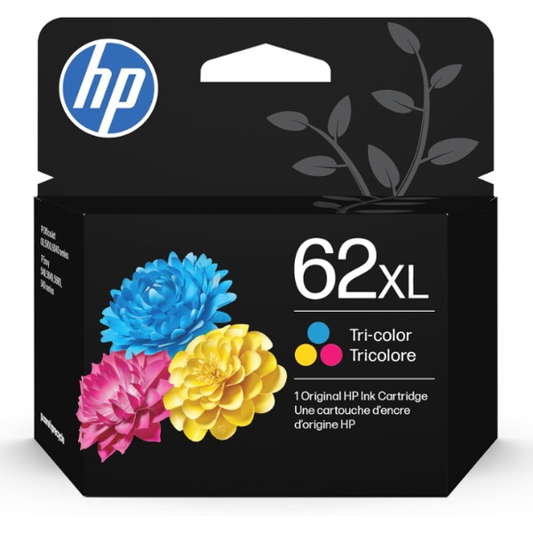 HP 62XL (C2P07AN) High Yield Tri-Color Original Ink Cartridge (415 Yield)