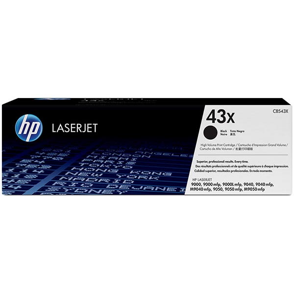 HP 43X (C8543X) LaserJet 9000, 9040, 9050, M9040, M9050 High Yield Black Original LaserJet Toner Cartridge (30,000 Yield) (Yield is 38,000 in Models 9040, 9050, M9040, M9050)