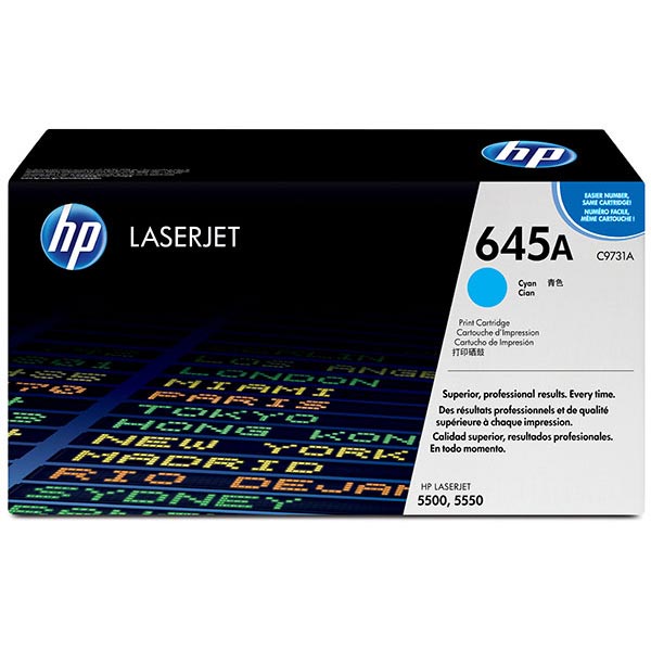 HP 645A (C9731A) Color LaserJet 5500, 5550 Cyan Original LaserJet Toner Cartridge (12,000 Yield)