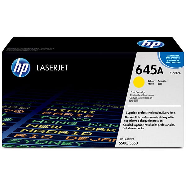 HP 645A (C9732A) Color LaserJet 5500, 5550 Yellow Original LaserJet Toner Cartridge (12,000 Yield)