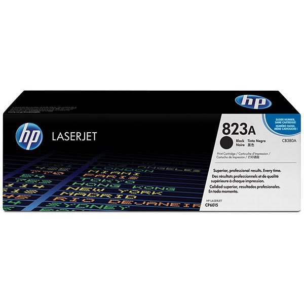 HP 823A (CB380A) Color LaserJet CP6015 Black Original LaserJet Toner Cartridge (16500 Yield)