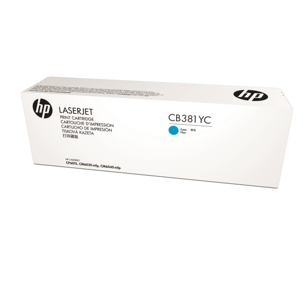 HP 824A (CB381YC) Color LaserJet CM6030 MFP CM6040 MFP CP6015 Optimized Yield Cyan Original LaserJet Contract Toner Cartridge (31000 Yield)
