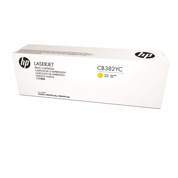 HP 824A (CB382YC) Color LaserJet CM6030 MFP CM6040 MFP CP6015 Optimized Yield Yellow Original LaserJet Contract Toner Cartridge (31000 Yield)