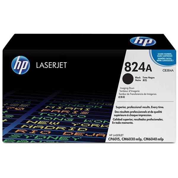 HP 824A (CB384A) Color LaserJet CM6030 MFP CM6040 MFP CP6015 Black Original LaserJet Image Drum (23000 Yield)