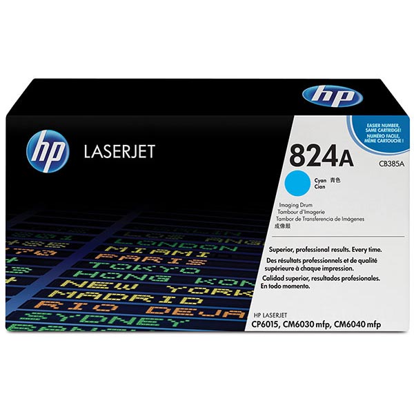 HP 824A (CB385A) Color LaserJet CM6030 MFP CM6040 MFP CP6015 Cyan Original LaserJet Image Drum (23000 Yield)