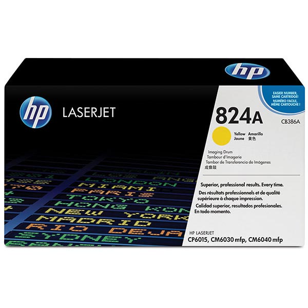 HP 824A (CB386A) Color LaserJet CM6030 MFP, CM6040 MFP, CP6015 Yellow Original LaserJet Image Drum (23,000 Yield)