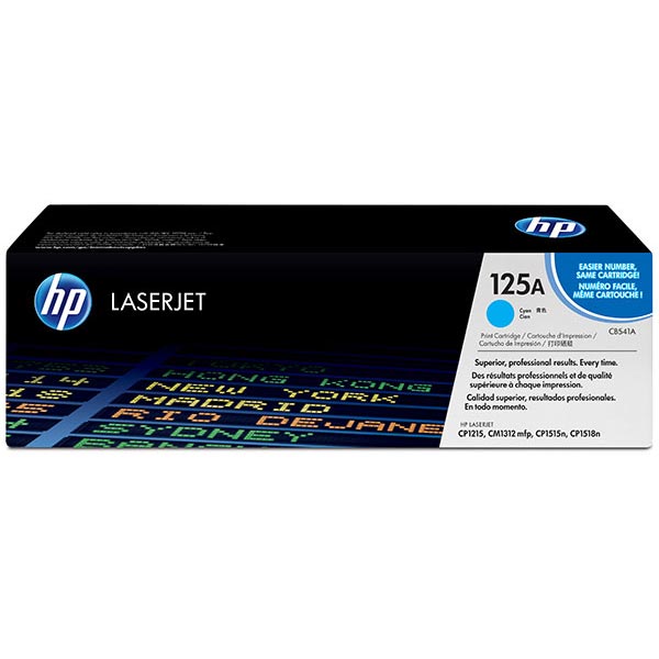 HP 125A (CB541A) Color LaserJet CM1312 MFP, CP1215, CP1515, CP1518 Cyan Original LaserJet Toner Cartridge (1,400 Yield)