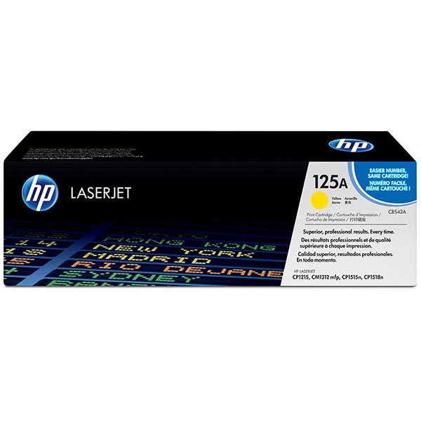 HP 125A (CB542A) Color LaserJet CM1312 MFP, CP1215, CP1515, CP1518 Yellow Original LaserJet Toner Cartridge (1,400 Yield)