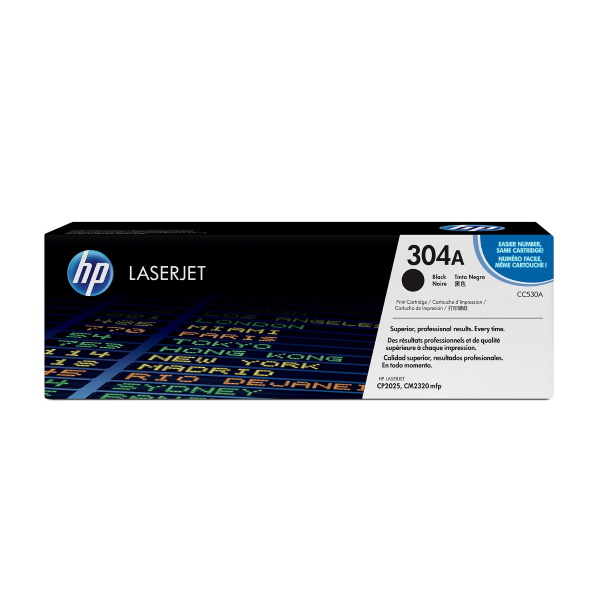 HP 304A (CC530A) Color LaserJet CM2320 MFP, CP2025 Black Original LaserJet Toner Cartridge (3,500 Yield)