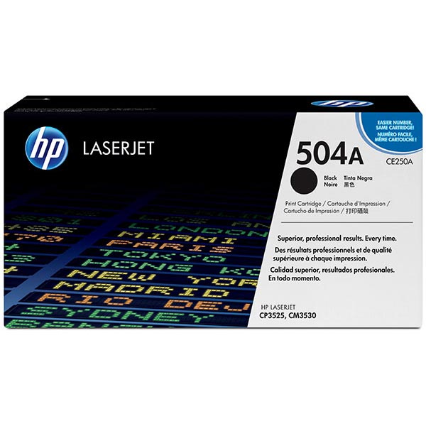 HP 504A (CE250AG) Color LaserJet CM3530 MFP, CP3525 Black Original LaserJet Toner Cartridge for US Government (5,000 Yield)