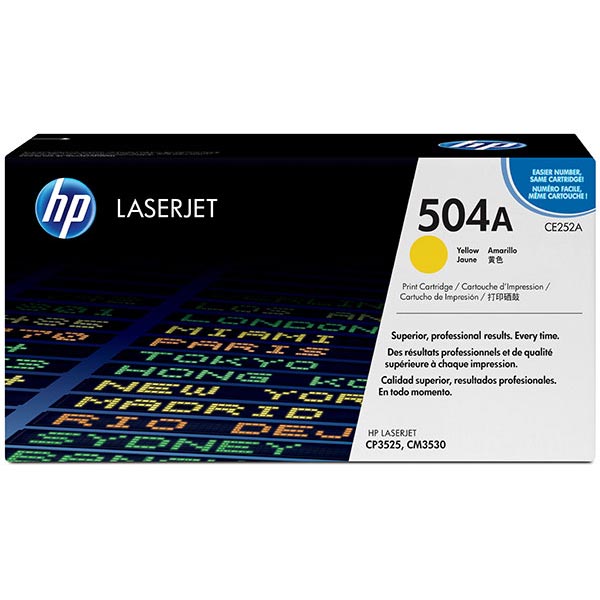 HP 504A (CE252AG) Color LaserJet CM3530 MFP, CP3525 Yellow Original LaserJet Toner Cartridge for US Government (7,000 Yield)