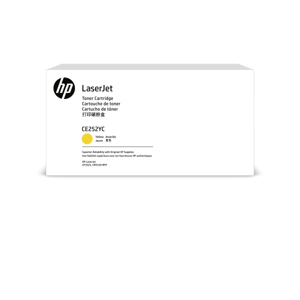 HP 504A (CE252YC) Color LaserJet CM3530 MFP CP3525 Optimized Yield Yellow Original LaserJet Contract Toner Cartridge (7900 Yield)