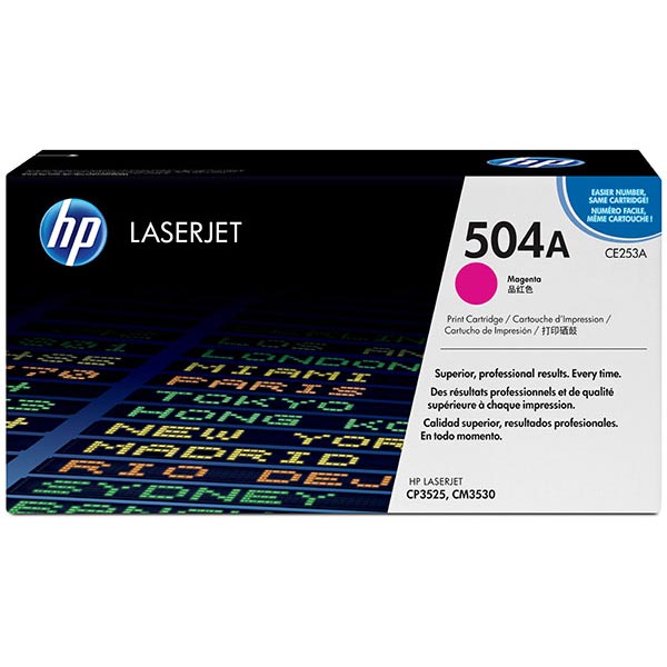 HP 504A (CE253AG) Color LaserJet CM3530 MFP, CP3525 Magenta Original LaserJet Toner Cartridge for US Government (7,000 Yield)