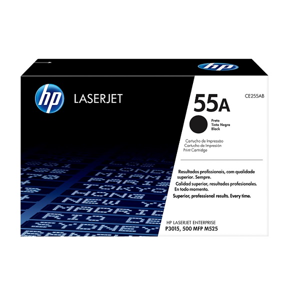 HP 55A (CE255A) LaserJet Enterprise 500 MFP (Flow) M525, Pro MFP M521, P3010, P3015 Black Original LaserJet Toner Cartridge (6,000 Yield)