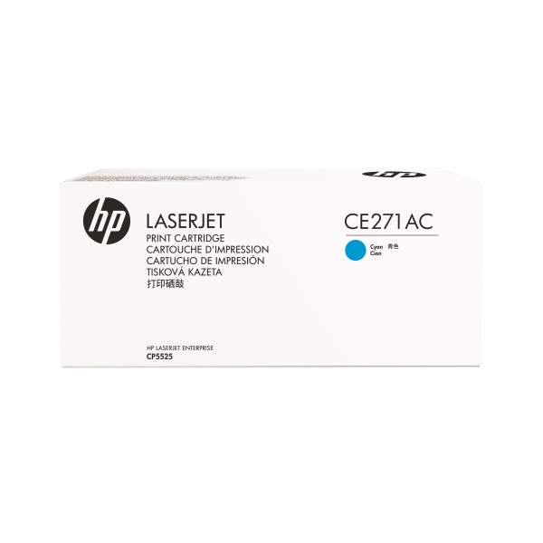 HP 650A (CE271AC) Color LaserJet CP5525 M750 Cyan Original LaserJet Contract Toner Cartridge (15000 Yield)