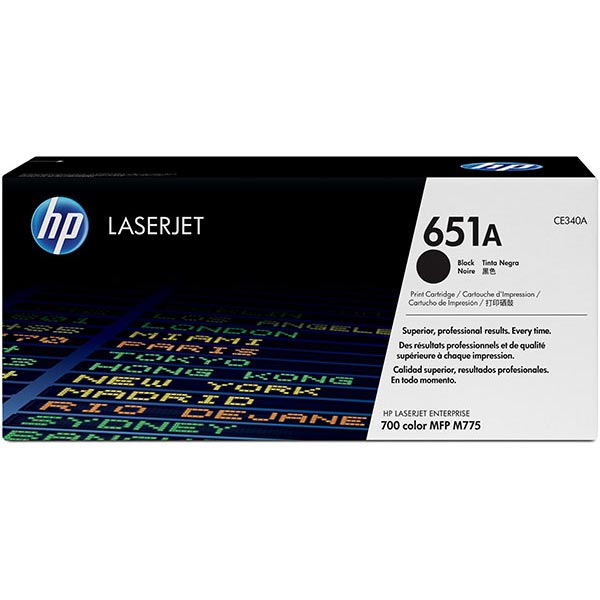 HP 651A (CE340AG) LaserJet Enterprise 700 Color MFP M775 Black Original LaserJet Toner Cartridge for US Government (13,500 Yield)