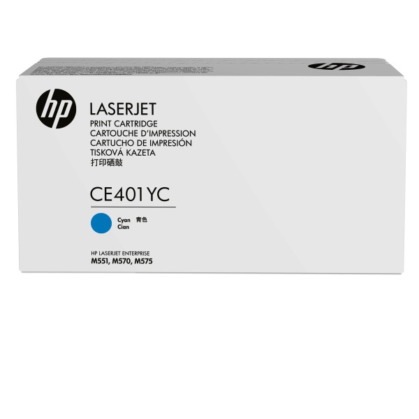 HP 507A (CE401YC) Color LaserJet M551 Enterprise 500 MFP M570 M575 M575c Optimized Yield Cyan Original LaserJet Contract Toner Cartridge (7800 Yield)