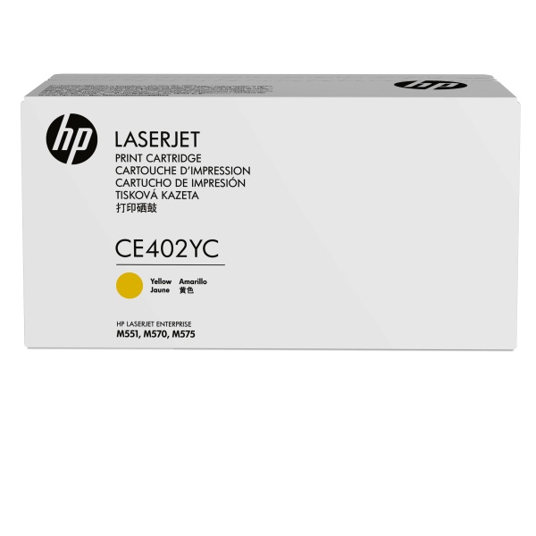 HP 507A (CE402YC) Color LaserJet M551 Enterprise 500 MFP M570 M575 M575c Optimized Yield Yellow Original LaserJet Contract Toner Cartridge (7800 Yield)