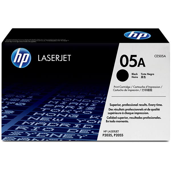 HP 05A (CE505A) LaserJet P2035, P2055 Black Original LaserJet Toner Cartridge (2,300 Yield)