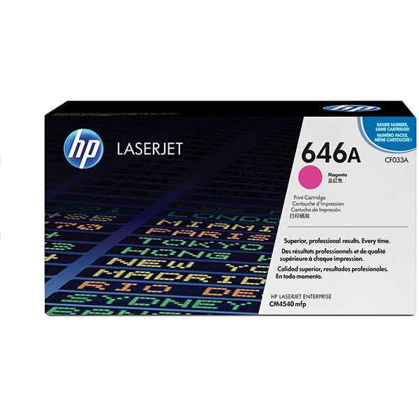 HP 646A (CF033A) Color LaserJet CM4540 MFP Magenta Original LaserJet Toner Cartridge (12500 Yield)