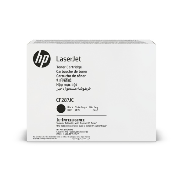 HP (CF287JC) LaserJet Enterprise M501 M505 M506 MFP M527 Black Original LaserJet Contract Toner Cartridge (19500 Yield)