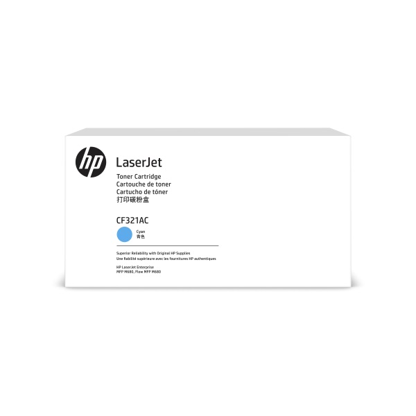 HP 653A (CF321AC) Color LaserJet Enterprise MFP M680 Cyan Original LaserJet Contract Toner Cartridge (16500 Yield)