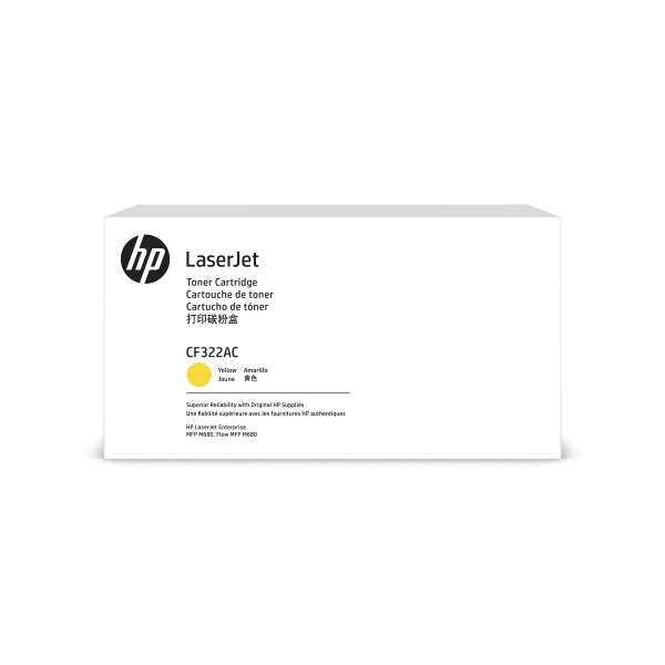 HP 653A (CF322AC) Color LaserJet Enterprise MFP M680 Yellow Original LaserJet Contract Toner Cartridge (16500 Yield)