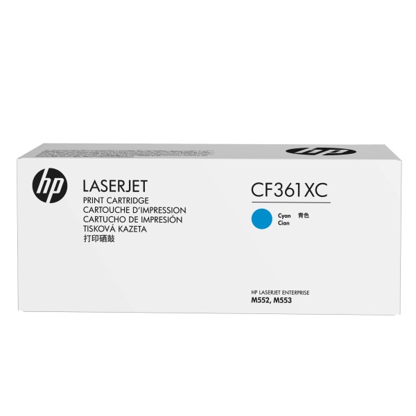 HP 508X (CF361XC) Color LaserJet E55040 M552 M553 (Flow) MFP M577 High Yield Cyan Original LaserJet Contract Toner Cartridge (9500 Yield)
