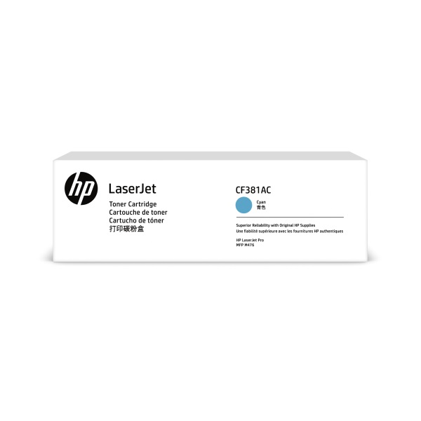 HP 312A (CF381AC) Color LaserJet Pro MFP M476 Cyan Original LaserJet Contract Toner Cartridge (2700 Yield)