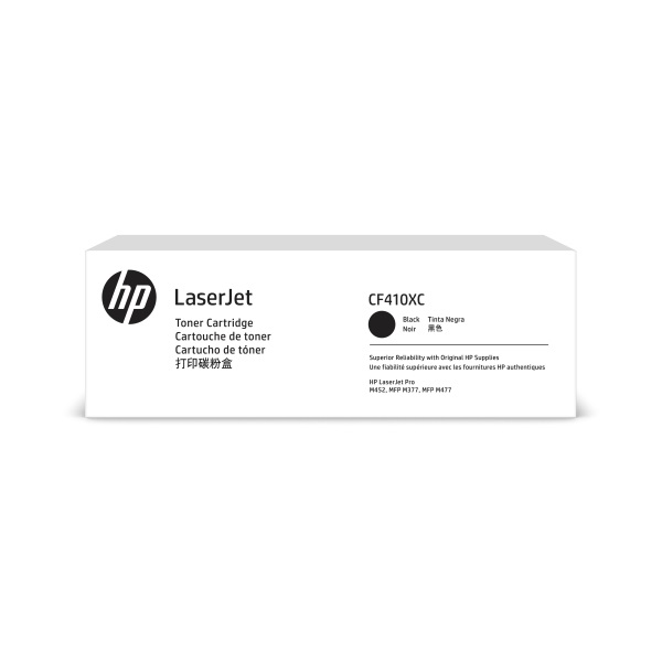 HP 410X (CF410X) Color LaserJet Pro M452 MFP M377 MFP M477 High Yield Black Original LaserJet Contract Toner Cartridge (6500 Yield)