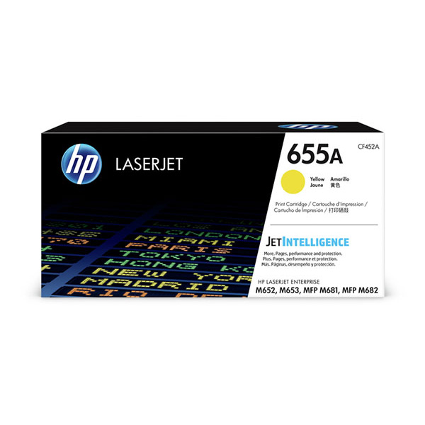 HP 655A (CF452A) Color LaserJet Enterprise M652, M653, M681, M682 Yellow Original LaserJet Toner Cartridge (10,500 Yield)