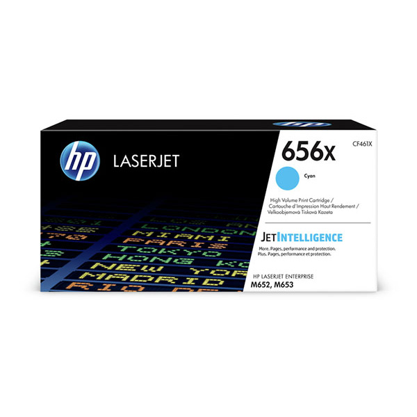 HP 656X (CF461X) Color LaserJet Enterprise M652, M653 High Yield Cyan Original LaserJet Toner Cartridge (22,000 Yield)