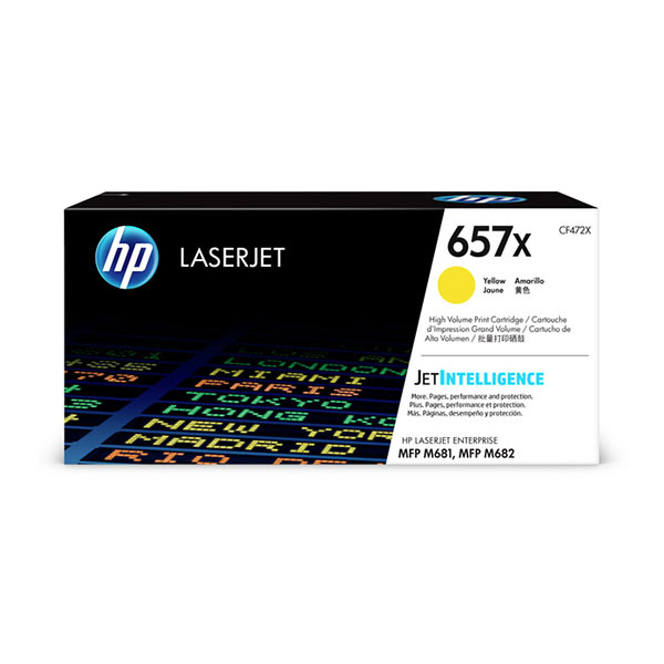 HP 657X (CF472X) Color LaserJet Enterprise M681, M682 High Yield Yellow Original LaserJet Toner Cartridge (23,000 Yield)