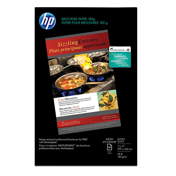 HP Inkjet Brochure FSC Paper 180g Glossy 48# 98 Bright (11" x 17") (B SZ) (Two Sided) (150 Sheets/Pkg)