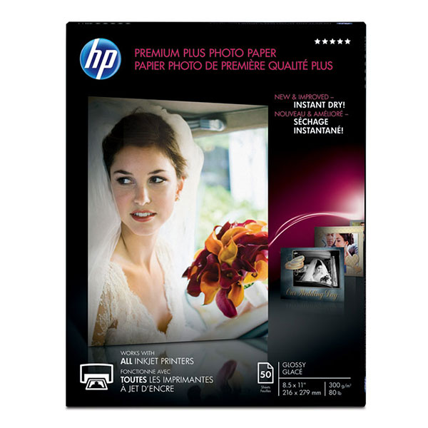 HP Premium Plus Photo Paper 80# Glossy (8.5" x 11") (50 Sheets/Pkg)
