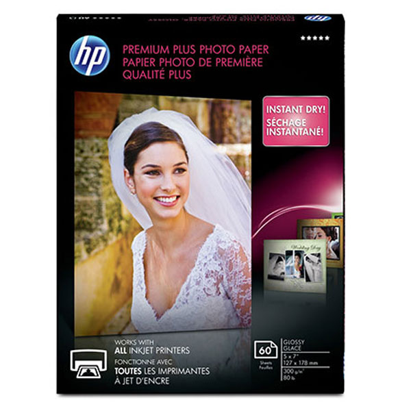 HP Premium Plus Photo Paper 80# Glossy (5" x 7") (60 SheetsPkg)