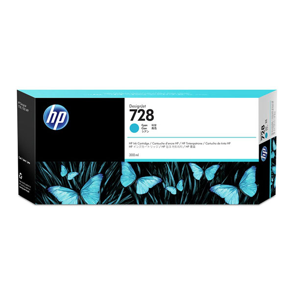 HP 728 (F9K17A) Cyan Original Ink Cartridge (300 ml)